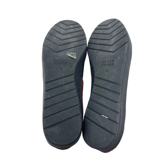 Eileen Fisher Chase Burgundy Suede Slip-On Womens Loafers Size 9 - Picture 9 of 10